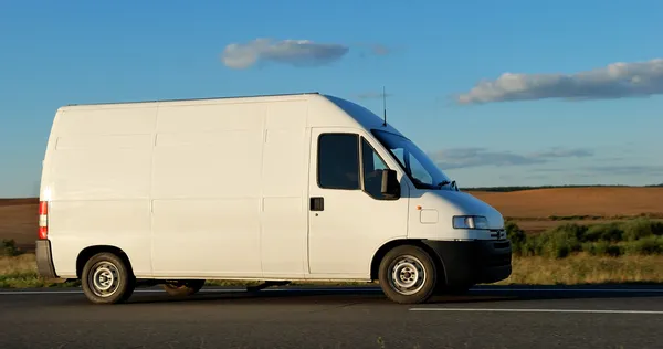 White delivery minitruck — Stock Photo, Image