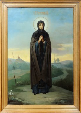 Icon of saint monk Efrosinia of Polotsk clipart