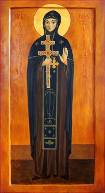 Icon of saint monk Efrosinia of Polotsk clipart