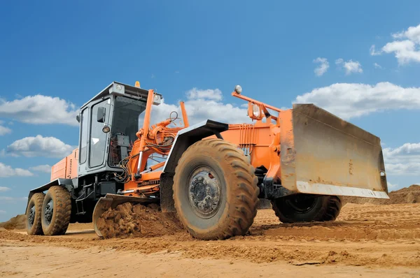 Road väghyvel bulldozer — Stockfoto