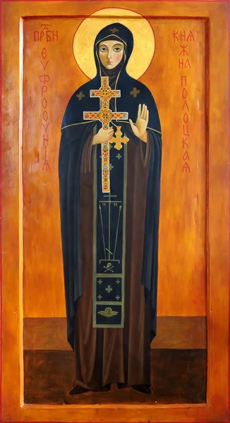 Ikonen för saint munken efrosinia av polotsk — Stockfoto