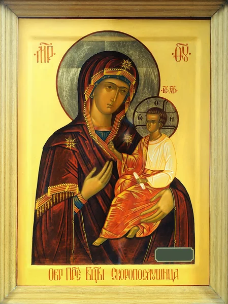 麦当娜母亲神 （玛丽） 的图标和 — 图库照片