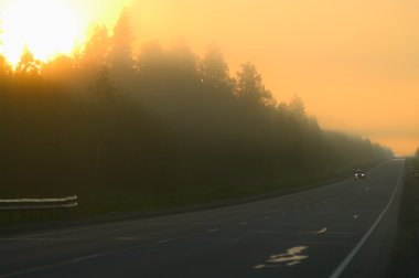 Fog on road clipart