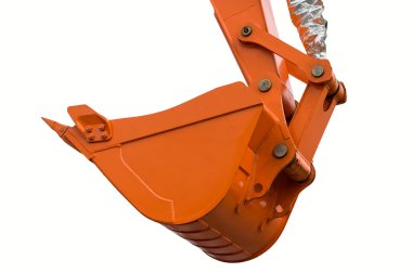 Orange new excavator bucket clipart