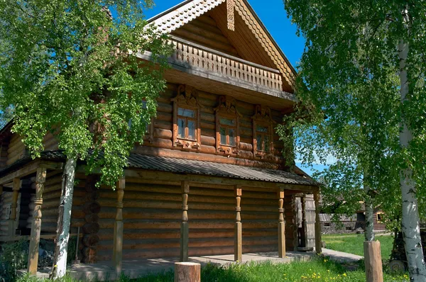Wooden big house from timbers — Stock Photo, Image