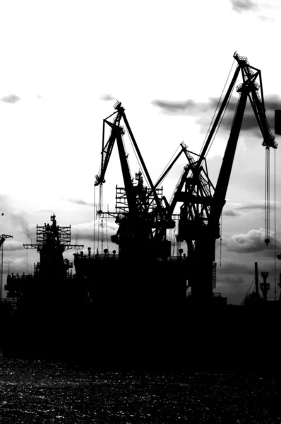 Kikötői daruk — Stock Fotó