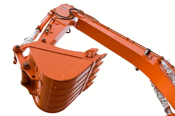 Orange clear excavator bucket beam — Stock Photo, Image