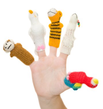 Finger-type theatre with puppets clipart