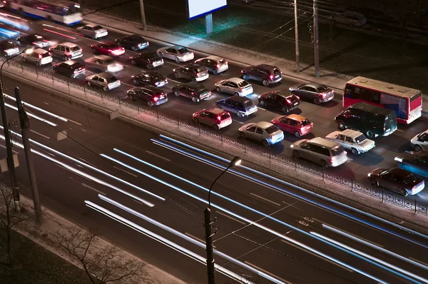 Natt biltrafik — Stockfoto