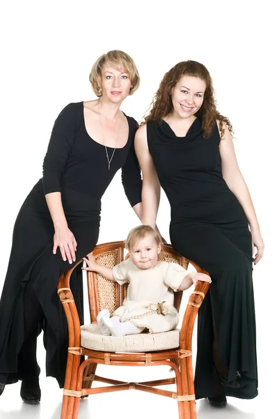 Mature grandmother, young mother, baby — Stock Photo, Image