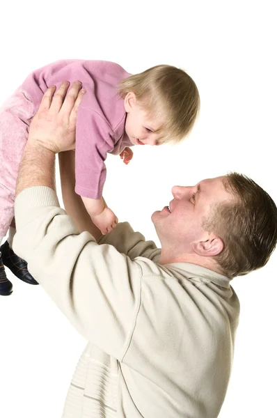 Vater wirft ein Kind hin — Stockfoto