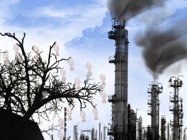 The industry - ecological disaster clipart