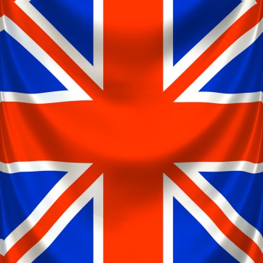 Draped square english flag clipart