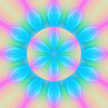 Turquoise flower mandala clipart