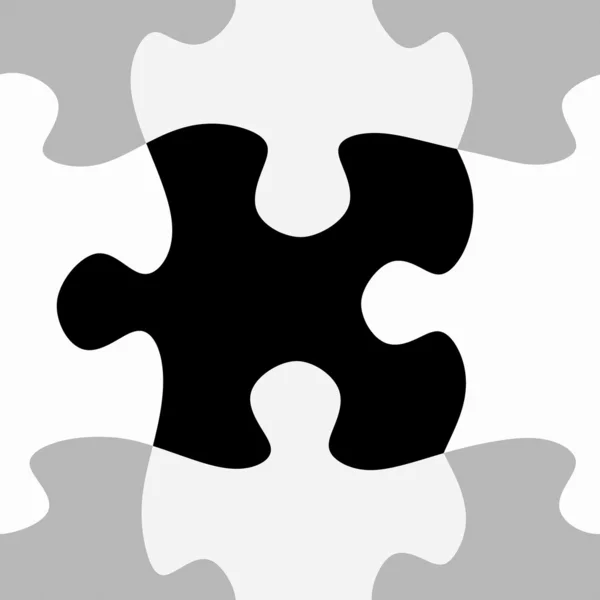 Black and white jigsaw pattern — Stock Photo, Image