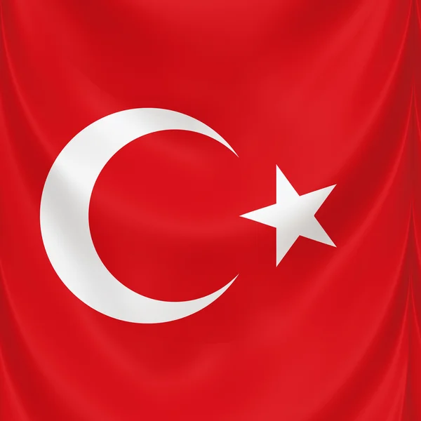 Turecká národní vlajka Stock Obrázky