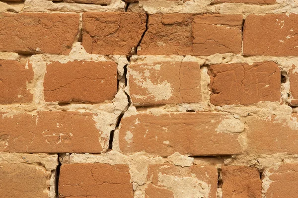 Parede tijolo rachado fundo — Fotografia de Stock