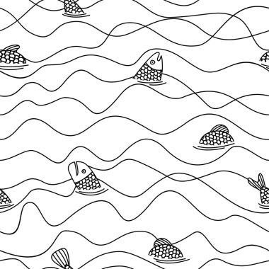 Fish seamless pattern clipart