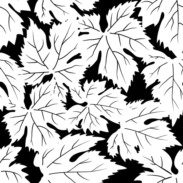 ブドウの葉のシームレスなパターン — ストックベクタ
