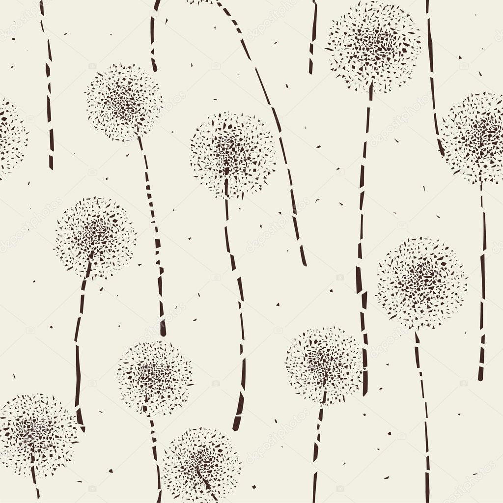Dandelion seamless pattern