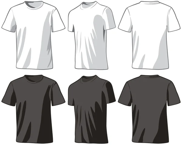 T-shirt davanti, mezza girata e dietro . — Vettoriale Stock