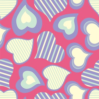 Seamless pattern with hearts clipart