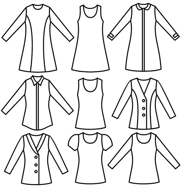 Abbigliamento donna — Vettoriale Stock