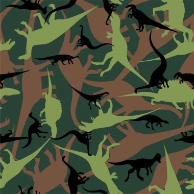 Dinosaur camouflage seamless pattern