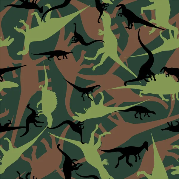 Dinosaur camouflage seamless pattern — Stock Vector