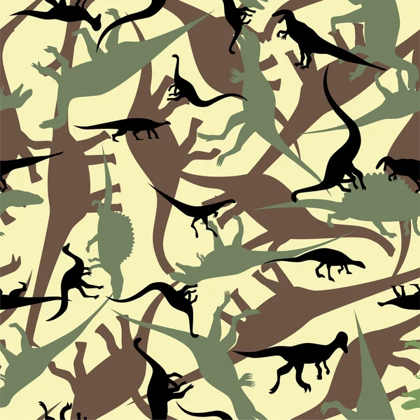 Dinosaurie kamouflage seamless mönster — Stock vektor