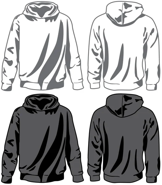 Unissex hoodies. Vetor —  Vetores de Stock
