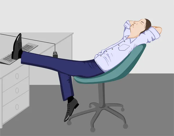 Der Büromensch entspannt sich. Vektor — Stockvektor