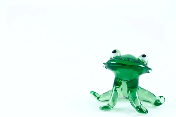 Zelené sklo žába — Stock fotografie