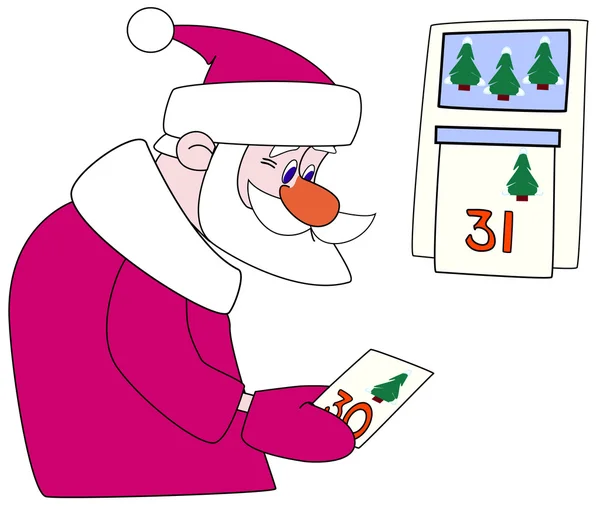 Santa klaus slzy z list kalendáře — Stockový vektor