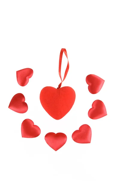 Ornament z jedwabiu serca — Zdjęcie stockowe