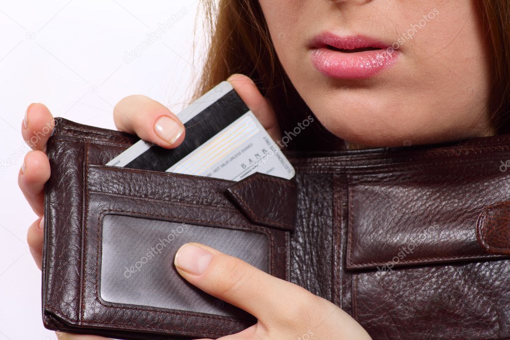 Purse with a bank card