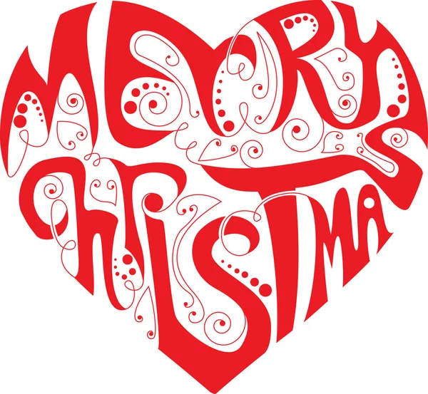 Merry Christmas heart — Stock Vector