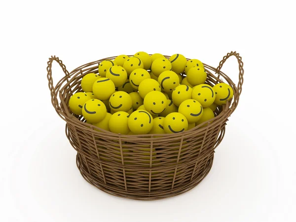 Basket with smileys — Stock Photo, Image