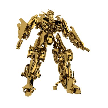 Golden robot clipart