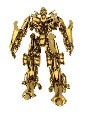 Golden robot clipart