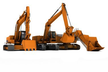 Three diggers clipart