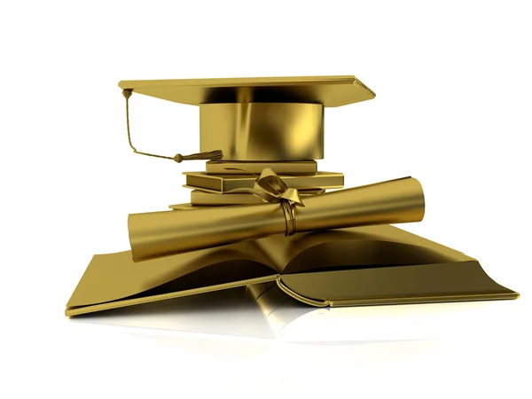 Attributes bachelor from gold — Stock Photo, Image