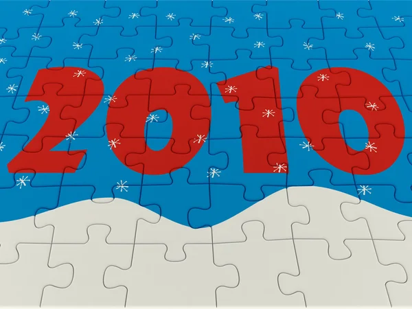 Nieuwe jaar puzzel — Stockfoto