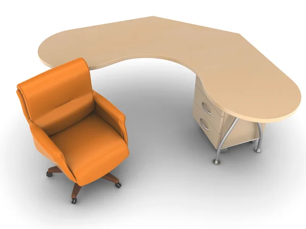 Sedia da ufficio con tavolo da lavoro — Foto Stock