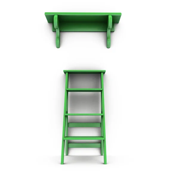 Treppe und Bücherregal — Stockfoto