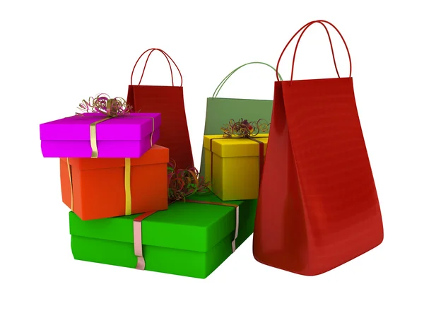 Bags, shopping and gifts — Stock Photo, Image