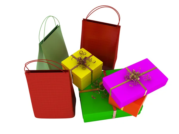 Borse, shopping e regali — Foto Stock