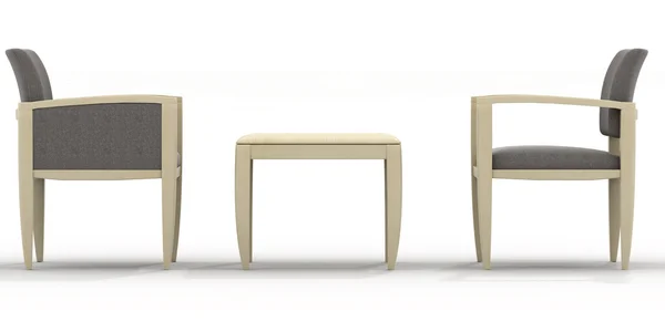 Кресла и стол — стоковое фото