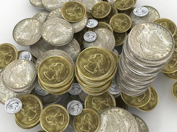 Montaña de monedas — Foto de Stock