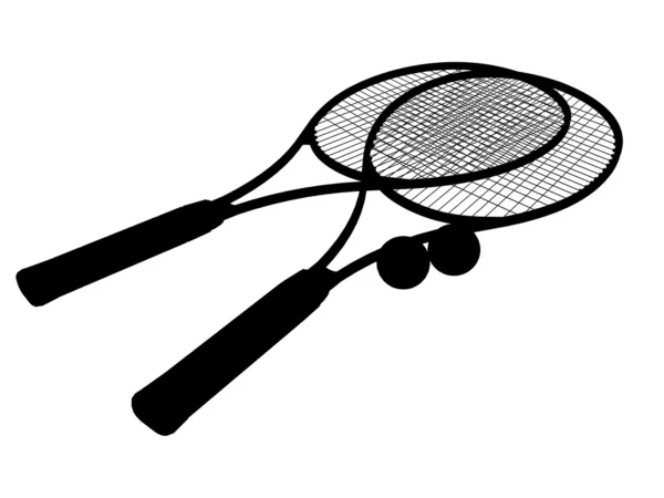 Sziluettje teniszütő — Stock Fotó